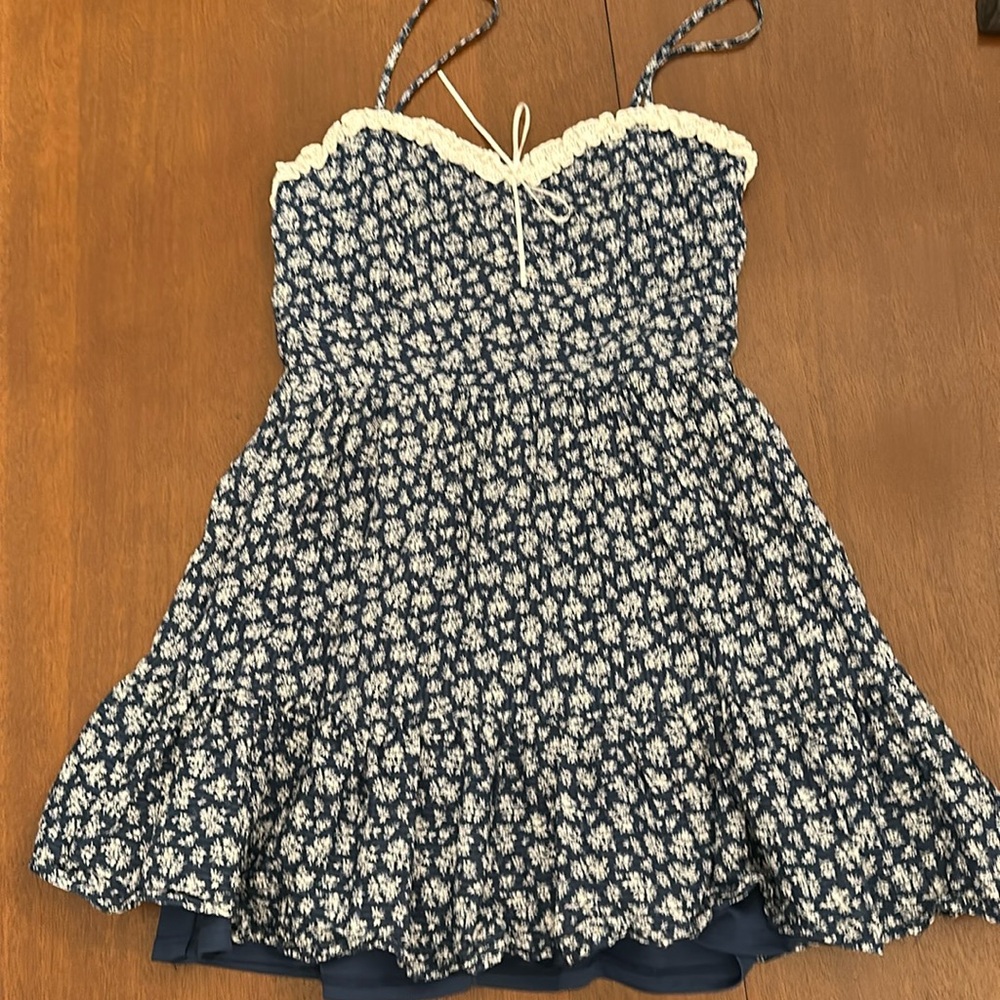 Dark blue strappy dress from Altar’d State